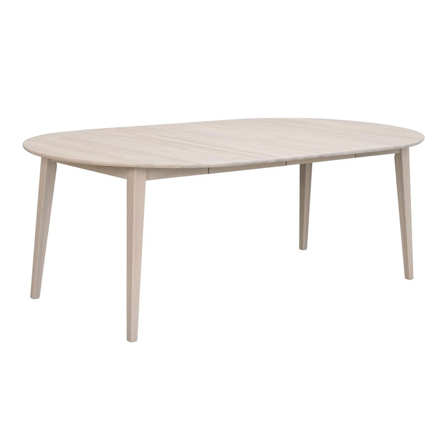 ROWICO Filippa spisebord, inkl. tillgsplade - hvidpigmenteret egetr (120(165)x120)