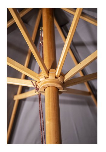 VENTURE DESIGN Naxos Sonnenschirm 3 m – Naturholz und schwarzes Polyester 