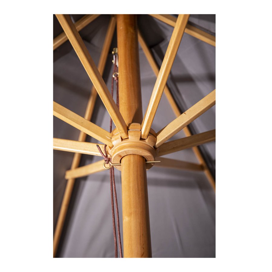 VENTURE DESIGN Naxos Sonnenschirm 3 m – Naturholz und schwarzes Polyester 