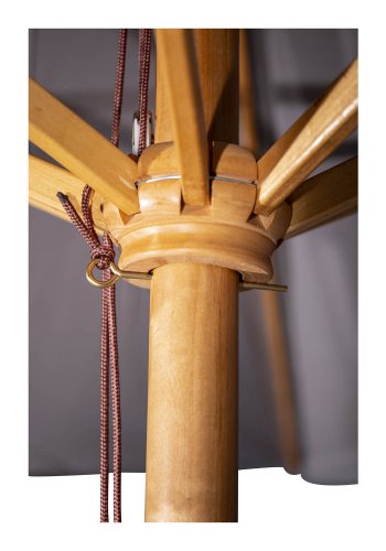 VENTURE DESIGN Naxos Sonnenschirm 3 m – Naturholz und schwarzes Polyester 