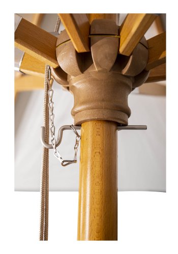 VENTURE DESIGN Naxos parasoll 3m - hvit polyester og naturlig tre 