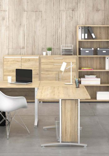 
TVILUM Prima vitrineskab - egestruktur træ, 2 glaslåger
