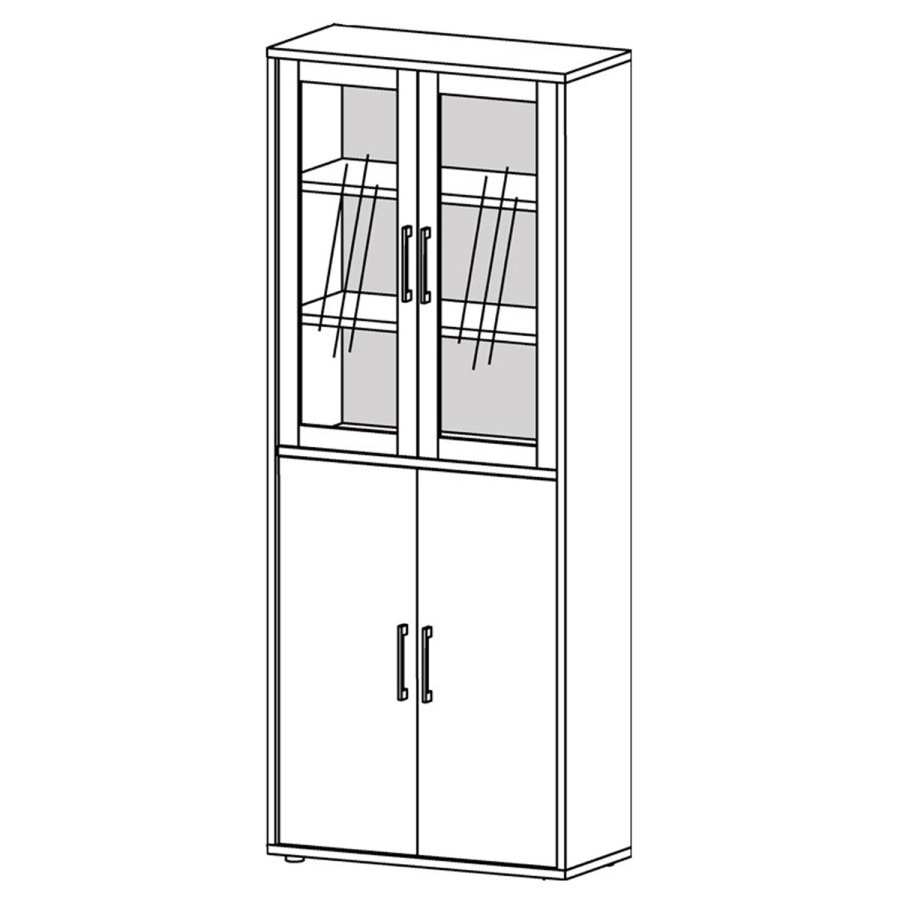 
TVILUM Prima vitrineskab - egestruktur træ, 2 glaslåger
