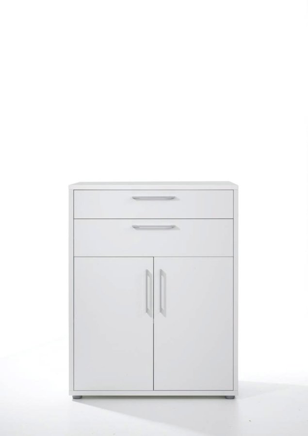 
TVILUM prima reol - hvid træ, med hylder, skuffer og låger
