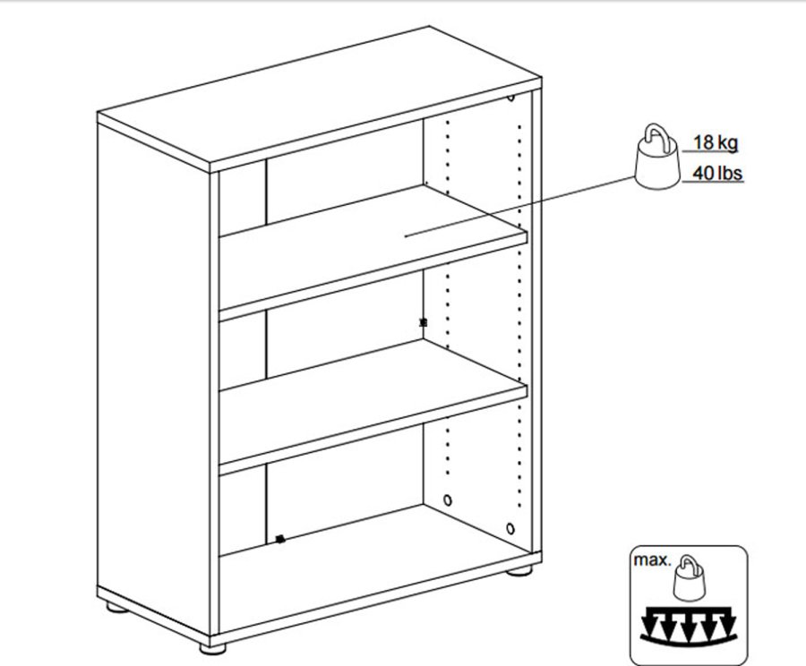 
TVILUM prima skænk - hvidt træ, laminat, 2 låger
