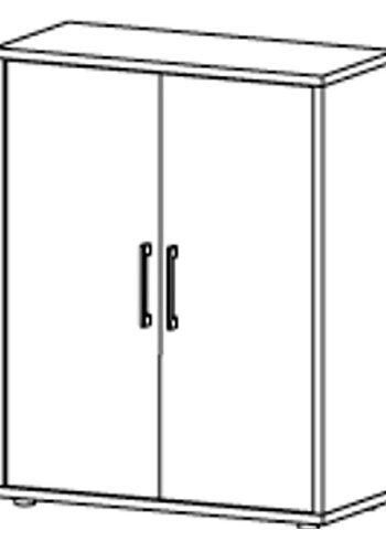 
TVILUM prima skænk - hvidt træ, laminat, 2 låger
