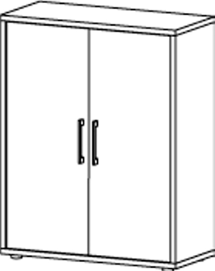 
TVILUM prima skænk - egestruktur træ, 2 låger
