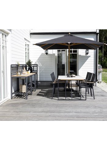 VENTURE DESIGN Naxos parasoll 3m - naturlig tre og sort polyester 