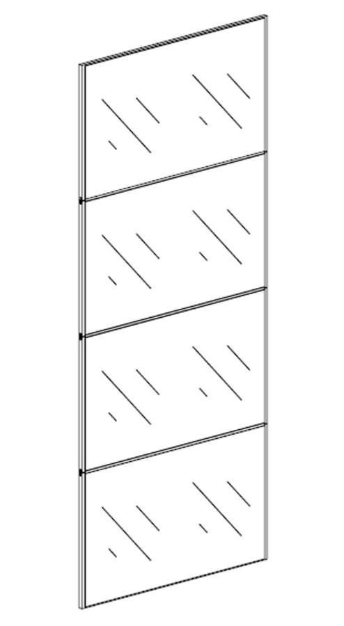 TVILUM Verona skjutdrrsgarderob - spegelglas och vitt tr, 2 skjutdrrar