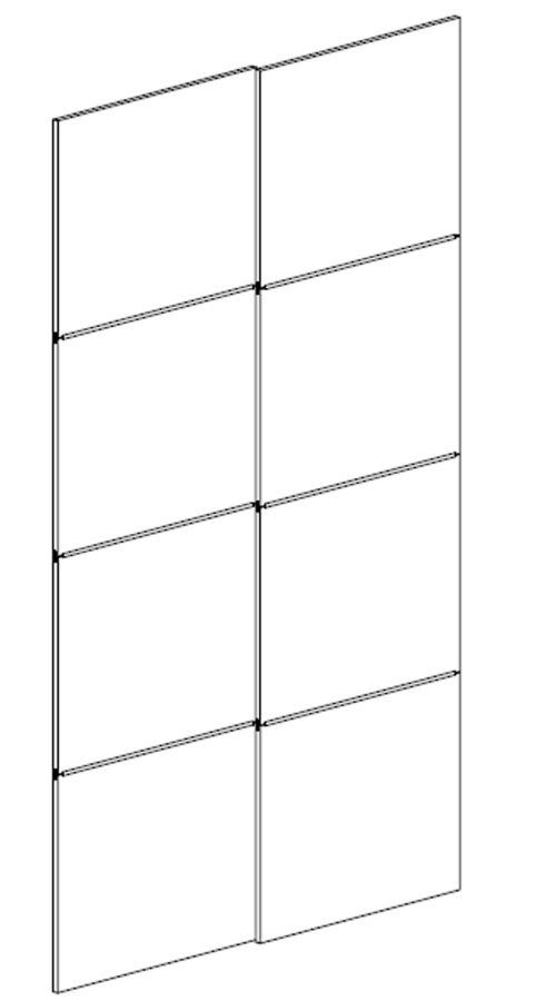 
TVILUM VERONA skydedørsskab - hvidt træ, 2 smalle skydedøre
