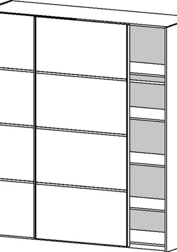 
TVILUM Verona skydedørsskab - hvid/grå træ, 2 skydedøre med hylder
