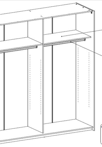 
TVILUM Verona garderobeskab - hvid laminat, 2 skydedøre med hylder
