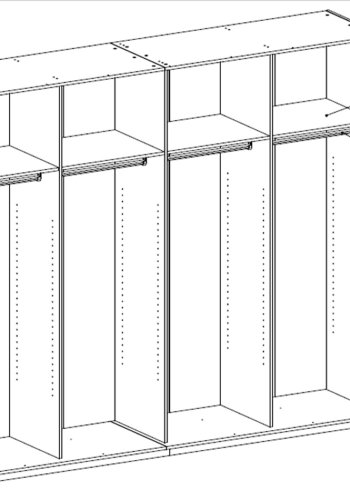 
TVILUM Verona skydedørsskab - hvid, natur træ, 2 skydedøre
