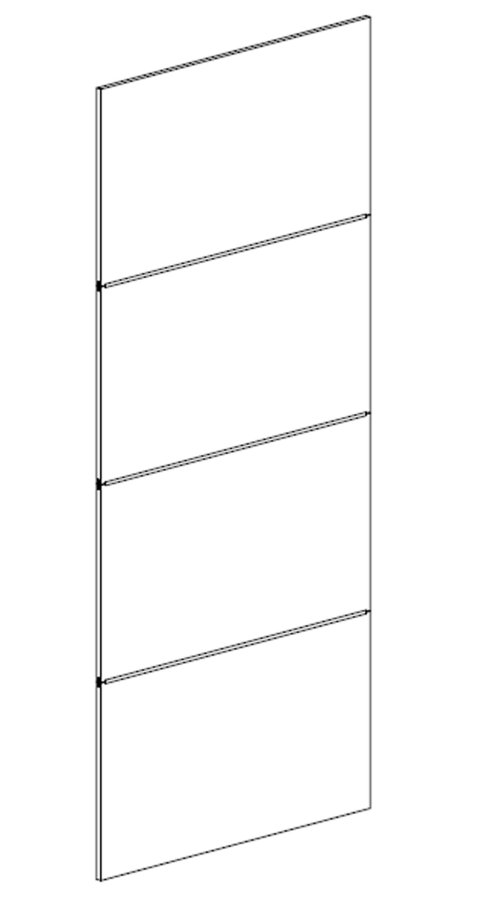 TVILUM Verona skjutdrrsgarderob - vit tr, 2 skjutdrrar, med hyllor, bred