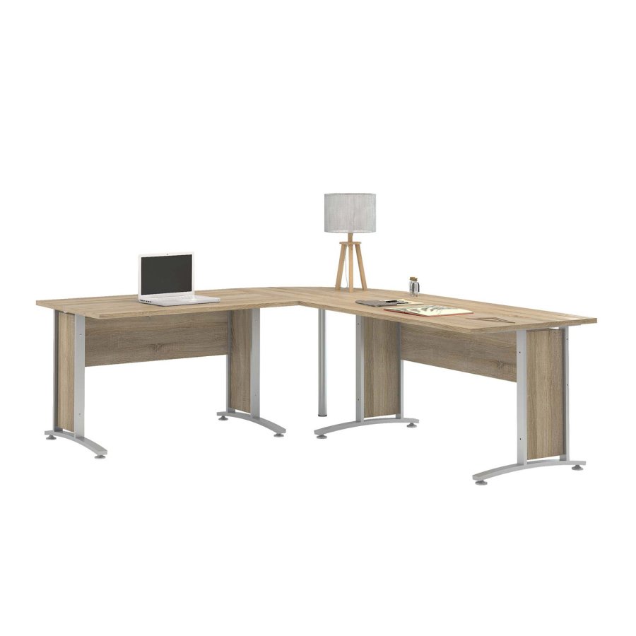 TVILUM Prima Schreibtisch - Eichenstruktur, Stahlrahmen