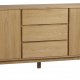 ROWICO Yumi Sideboard - Eiche lackiert, 3 Schubladen, 2 Türen, 2 Einlegeböden 