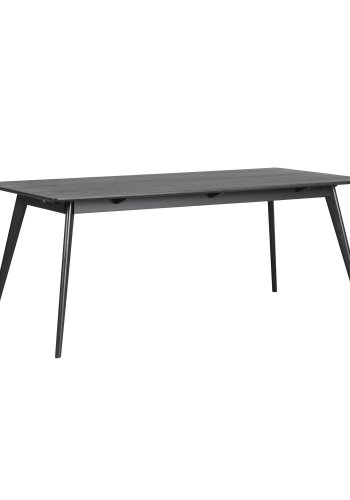 ROWICO rektangulr Yumi spisebord m. udtrk - sort asketrsfiner og gummitr (190x90) 