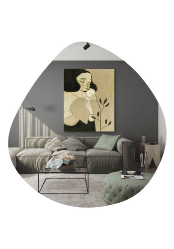 NORDVÄRK Besso vgspejl, organisk - spejlglas og sort MDF (60x60)