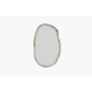 NORDVÄRK Lossa vgspejl, organisk - spejlglas og hvid MDF (86x52)