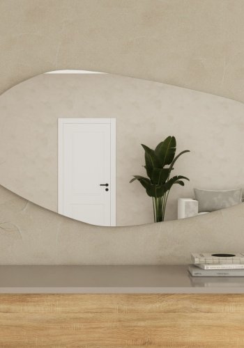 NORDVÄRK Bella vgspejl, organisk - spejlglas og sort MDF (120x60)