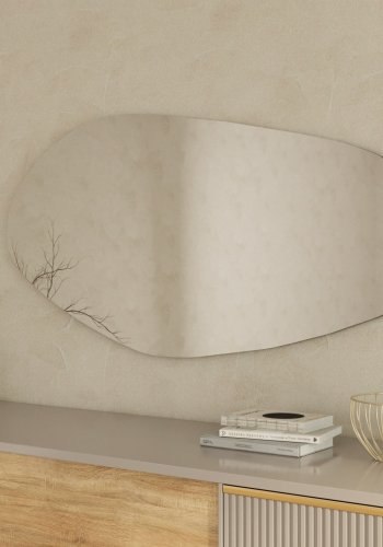 NORDVÄRK Bella vgspejl, organisk - spejlglas og sort MDF (120x60)