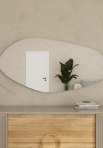 NORDVÄRK Bella vgspejl, organisk - spejlglas og sort MDF (120x60)