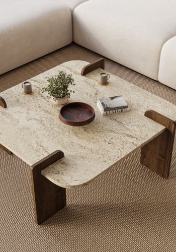 NORDV�RK Afrolli - Travertin, salongbord i valn�tt