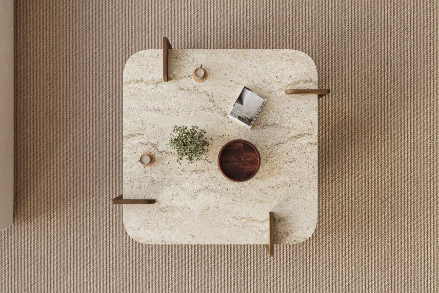 NORDV�RK Afrolli - Travertin, salongbord i valn�tt