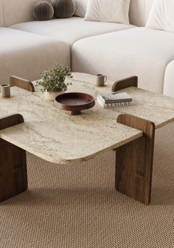 NORDV�RK Poalla - Travertin, valn�tt salongbord