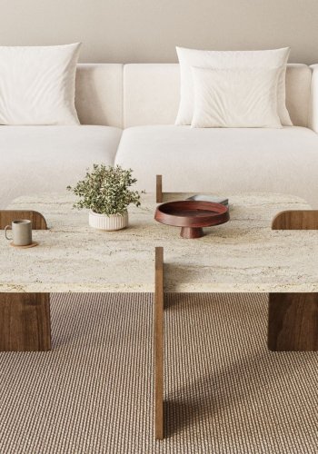 NORDV�RK Poalla - Travertin, valn�tt salongbord