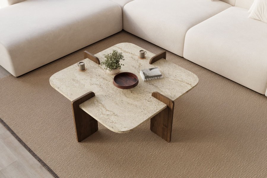 NORDV�RK Poalla - Travertin, valn�tt salongbord