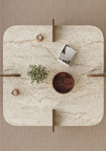 NORDV�RK Poalla - Travertin, valn�tt salongbord
