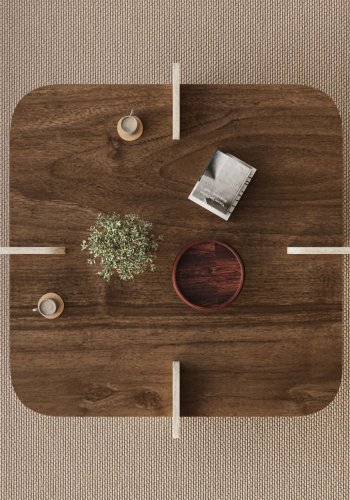 NORDV�RK Poalla - Valn�tt, Travertin salongbord