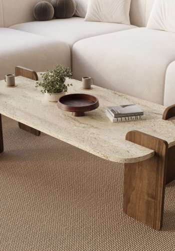 NORDV�RK Leapiri � Travertin, salongbord i valn�tt