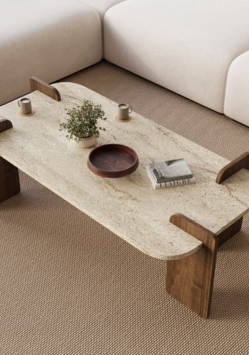 NORDV�RK Leapiri � Travertin, salongbord i valn�tt