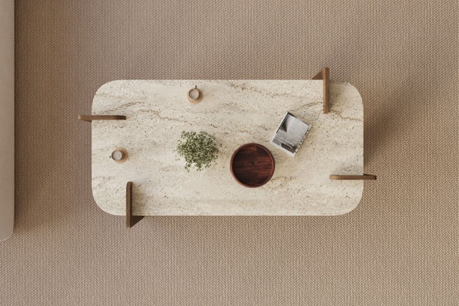 NORDV�RK Leapiri � Travertin, salongbord i valn�tt