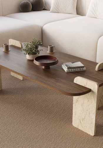 NORDV�RK Leapiri � salongbord i valn�tt, travertin