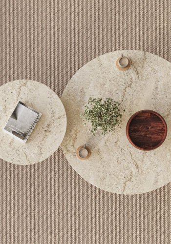 NORDV�RK Privat - Travertin, soffbordsset i valn�t