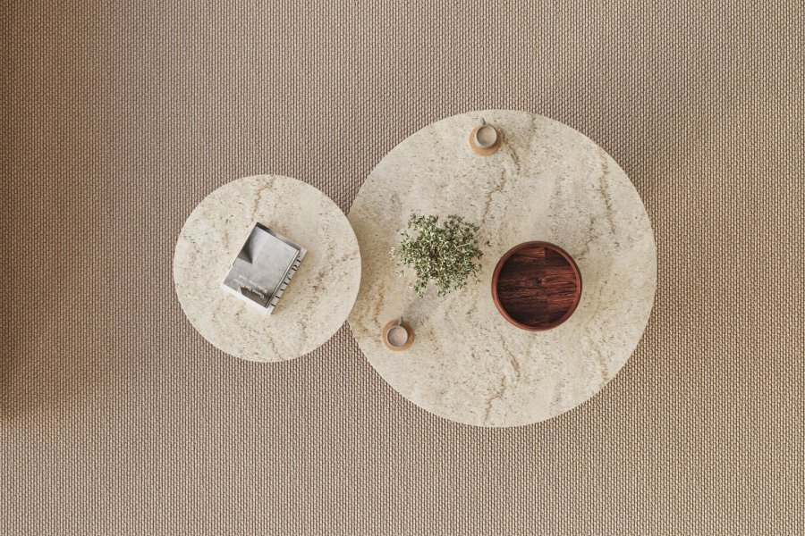 NORDV�RK Privat - Travertin, soffbordsset i valn�t