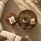 NORDV�RK Private sofabord, rund - brun valn�d og sand travertin melamin (s�t af 2)