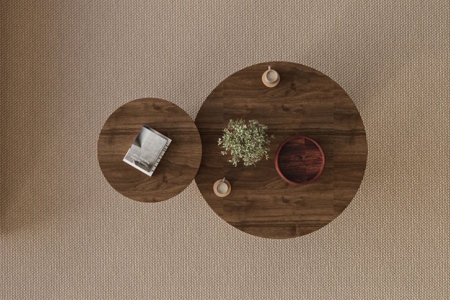 NORDV�RK Privat - Valn�tt, Travertin sofabordsett