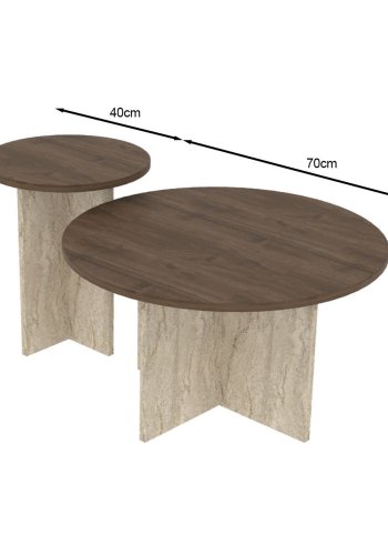 NORDV�RK Privat - Valn�tt, Travertin sofabordsett