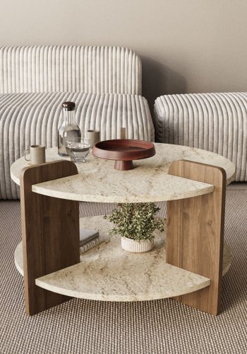 NORDV�RK Oalla � Travertin, salongbord i valn�tt