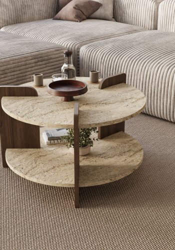 NORDV�RK Oalla � Travertin, salongbord i valn�tt