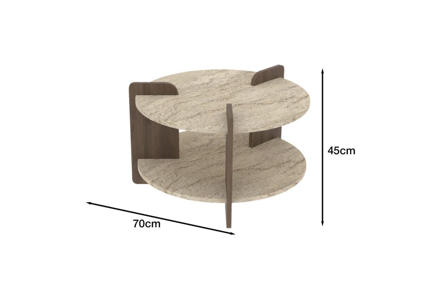 NORDV�RK Oalla � Travertin, salongbord i valn�tt