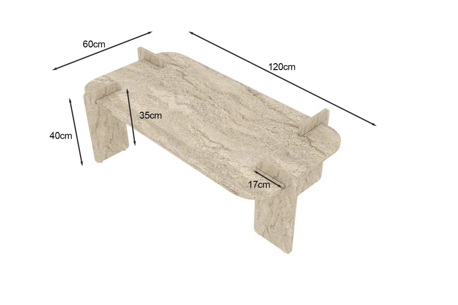 NORDV�RK Lovge - Travertin salongbord