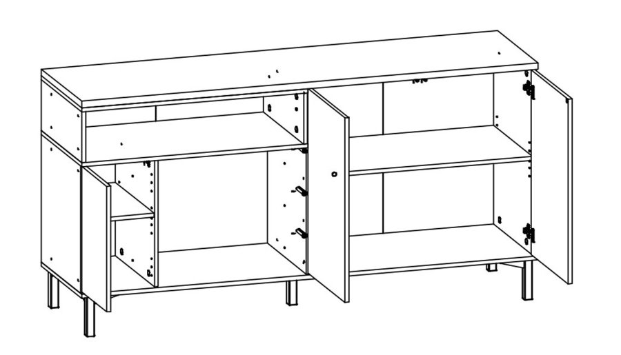 TVILUM Roomers skjenk - Sort/Valntt