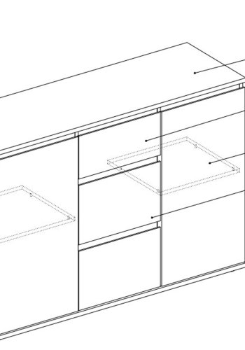 TVILUM Nova Sideboard - Naturfarbenes Verbundholz, Eichenstruktur, (84x40)