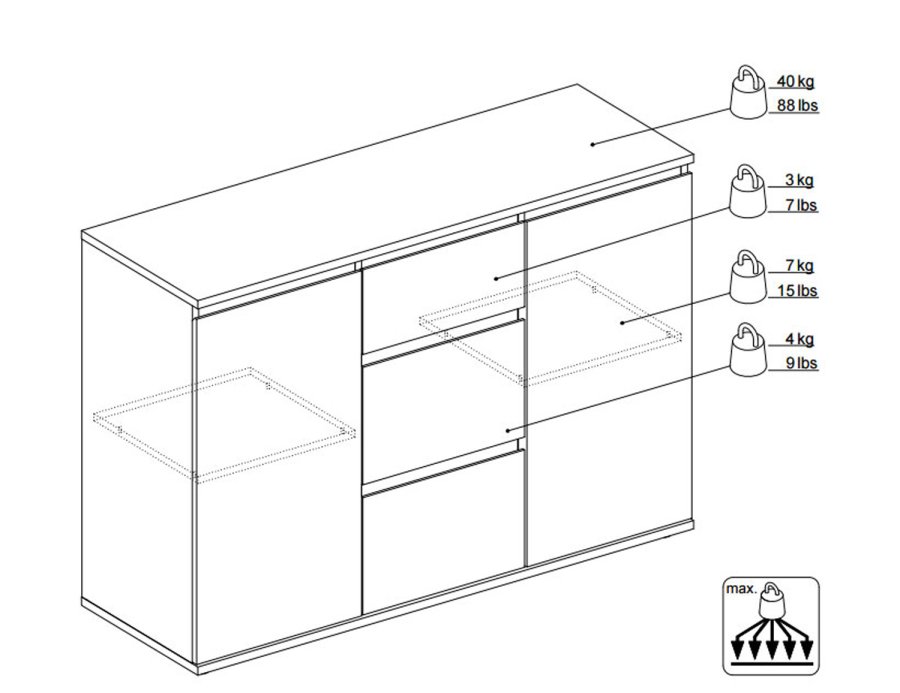 TVILUM Nova Sideboard - Naturfarbenes Verbundholz, Eichenstruktur, (84x40)