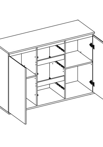 TVILUM Nova Sideboard - Naturfarbenes Verbundholz, Eichenstruktur, (84x40)